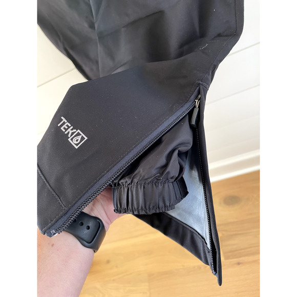 L.L.Bean kids snow pants shell black sz 14 TEK gator & zipper at hem unisex - Picture 5 of 11